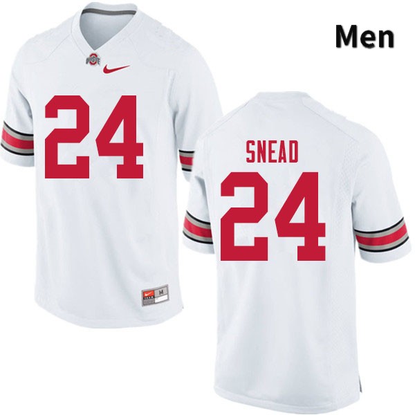 Ohio State Buckeyes Brian Snead Men's #24 White Authentic Stitched College Football Jersey